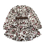 Naida Abito Manica Lunga Stamoa Fantasia Beige per Bambina NAAB373 BEIGE NAIDA 