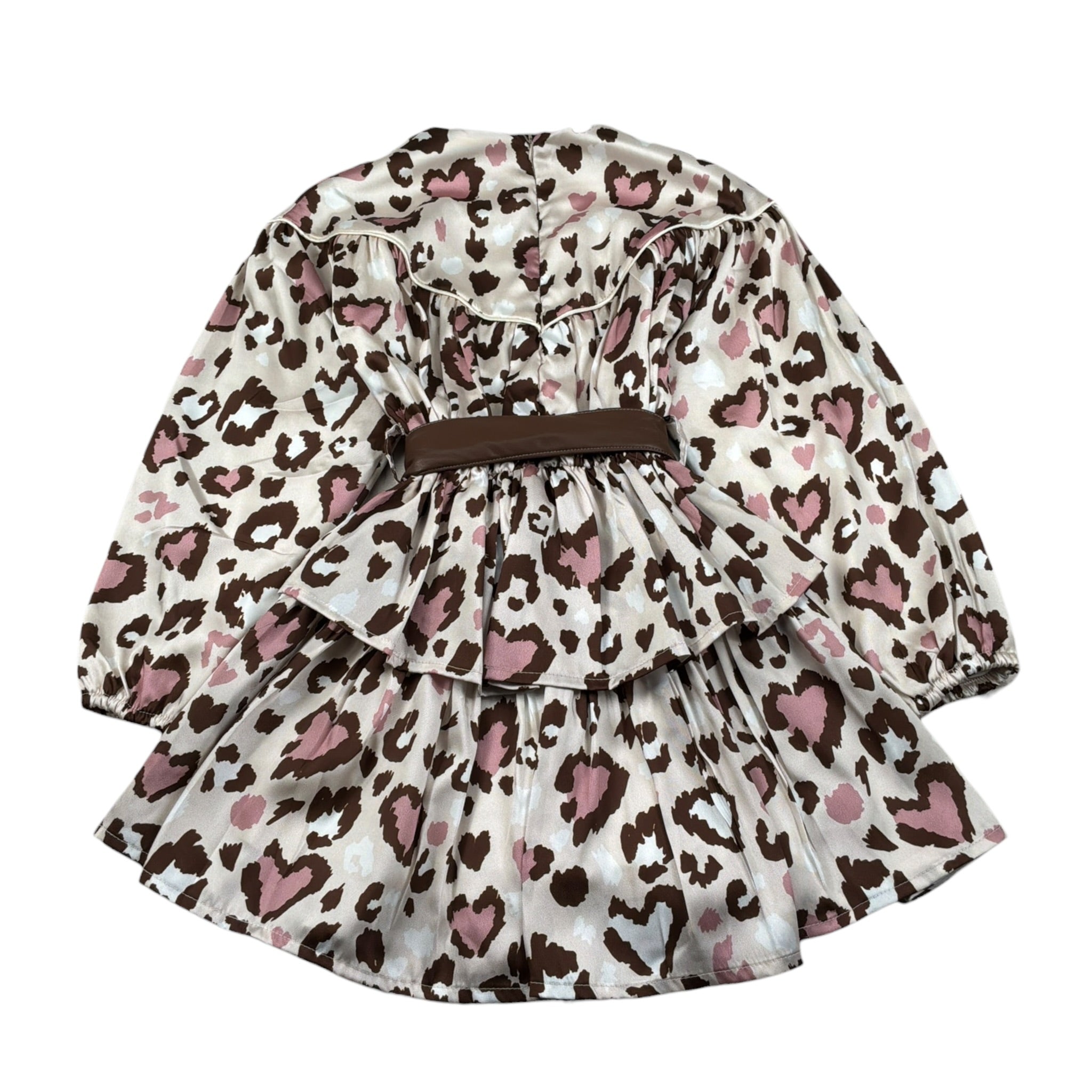 Naida Abito Manica Lunga Stamoa Fantasia Beige per Bambina NAAB373 BEIGE NAIDA 