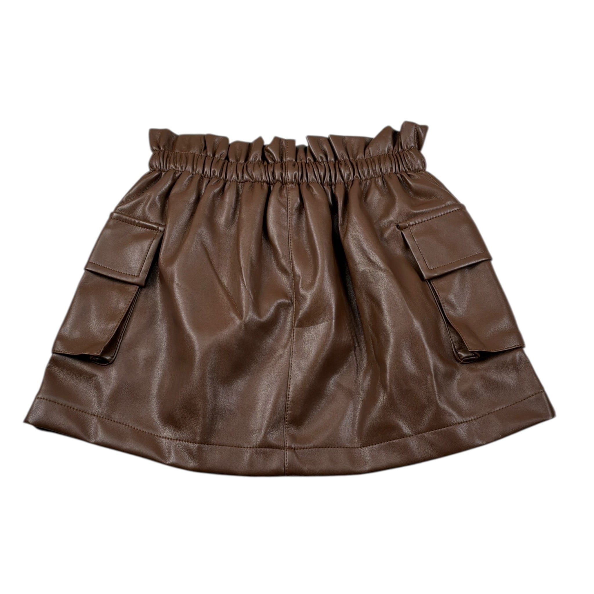 Naida Gonna In Finta Pelle tinta unita Marrone per Bambina NAGO203 MARRONE NAIDA 