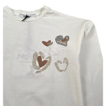Naida Shirt Girocollo tinta unita con Stampa Panna per Bambina NAMA351 PANNA NAIDA 
