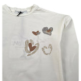 Naida Shirt Girocollo tinta unita con Stampa Panna per Bambina NAMA351 PANNA NAIDA 