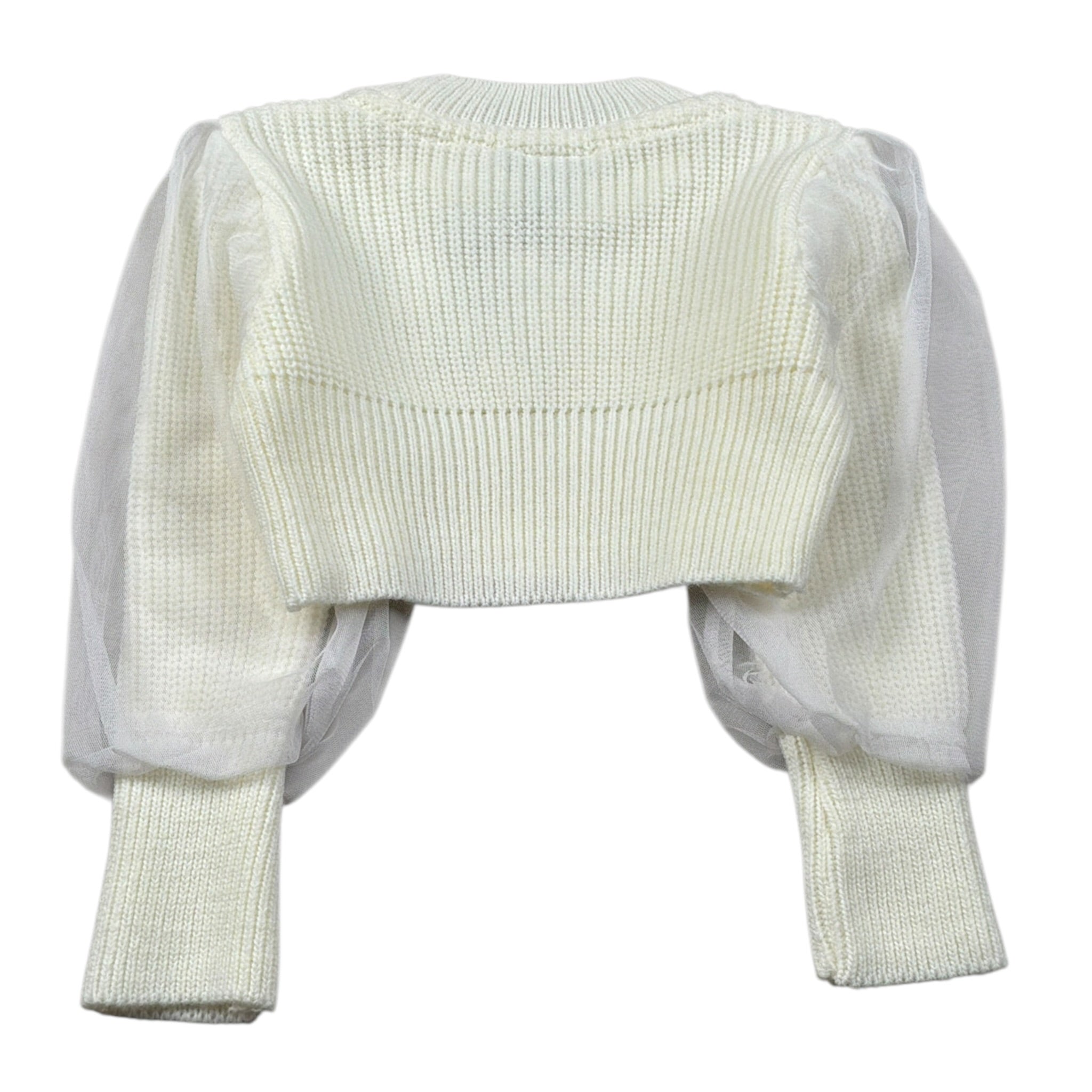Naida Maglia tinta unita con Maniche Velate Panna per Bambina NAMA368 PANNA NAIDA 