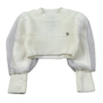 Naida Maglia tinta unita con Maniche Velate Panna per Bambina NAMA368 PANNA NAIDA 