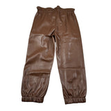 Naida Pantalone tinta unita In Finta Pelle Marrone per Bambina NAPA351 MARRONE NAIDA 