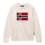 Napapijri Maglia tinta unita con Stampa Panna per Bambino NP0A88ZFN1J1 PANNA NAPAPIJRI 