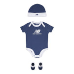 New Balance Set 3 Pezzi Body-Cappello-Babbucce Blu per Neonato LAK0106 BLU NEW BALANCE 