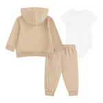Nike Completo 3 Pezzi Felpa-Pantalone-Body Beige per Neonato 56L940 BEIGE NIKE 