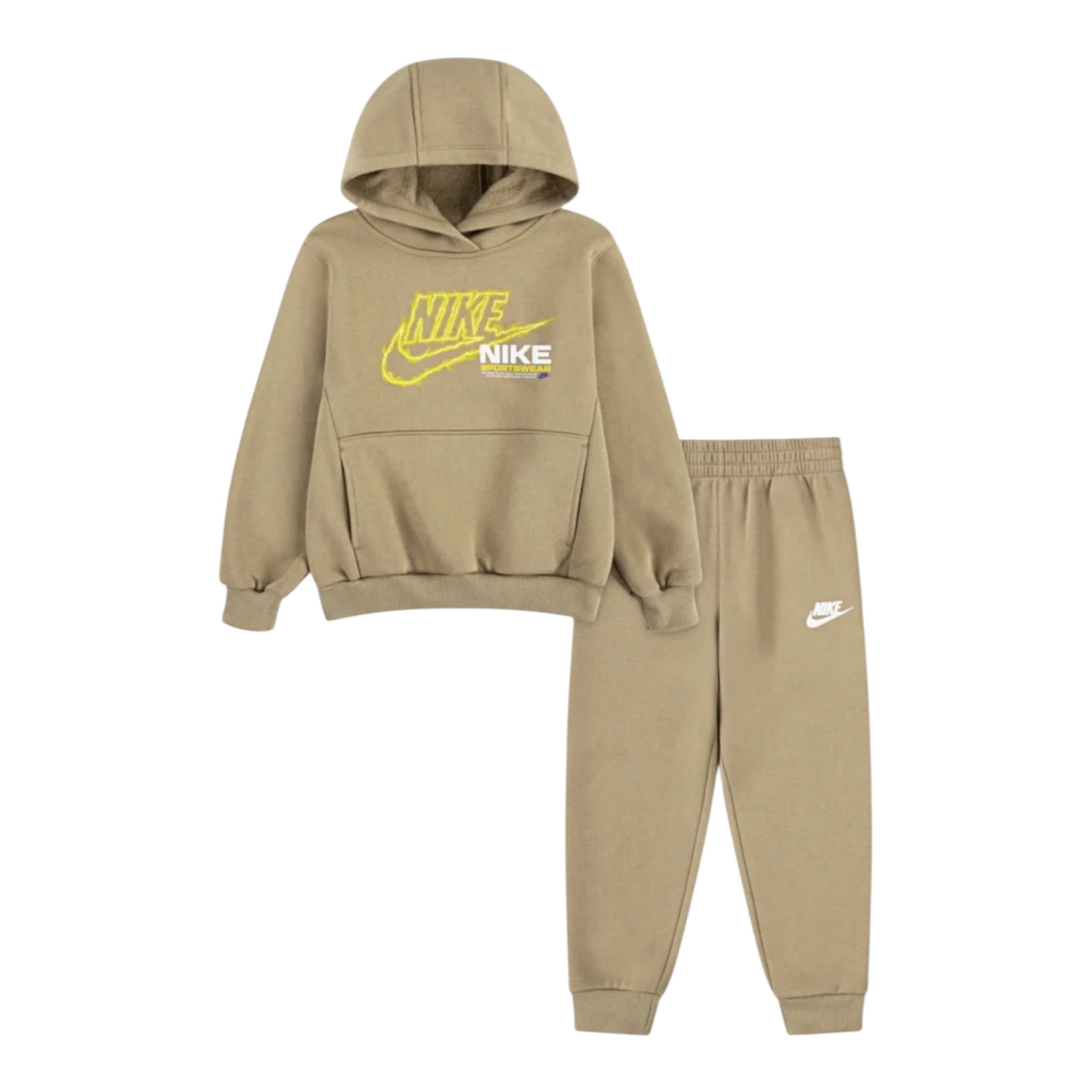 Nike Completo 2 Pezzi Felpa-Pantalone tinta unita Verde per Neonato 66N241 VERDE NIKE 
