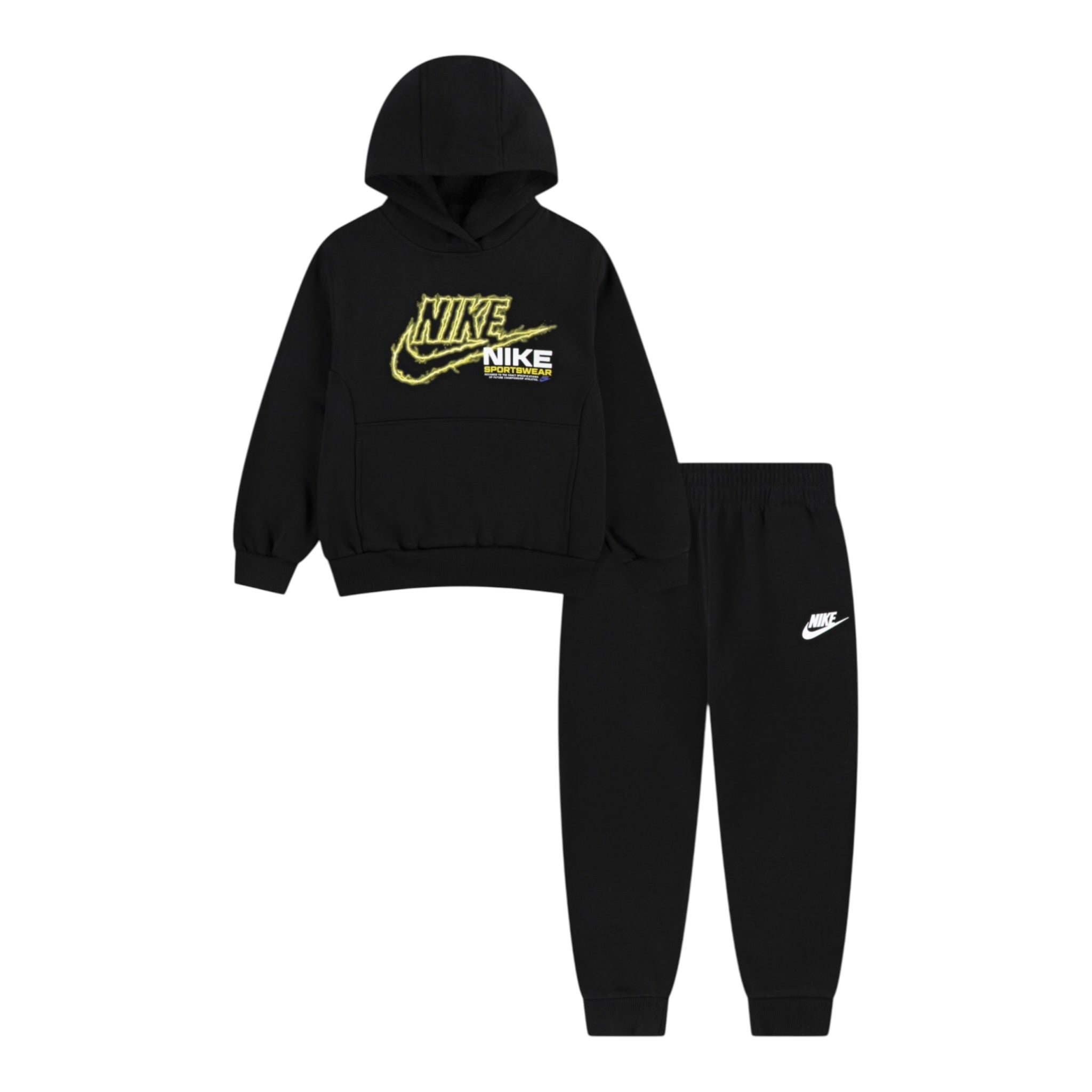 Nike Completo 2 Pezzi Felpa-Pantalone tinta unita Nero per Neonato 66N241X NERO NIKE 