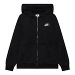 Nike Felpa con Zip E Cappuccio tinta unita Nero per Bambino 86L089 NERO NIKE 