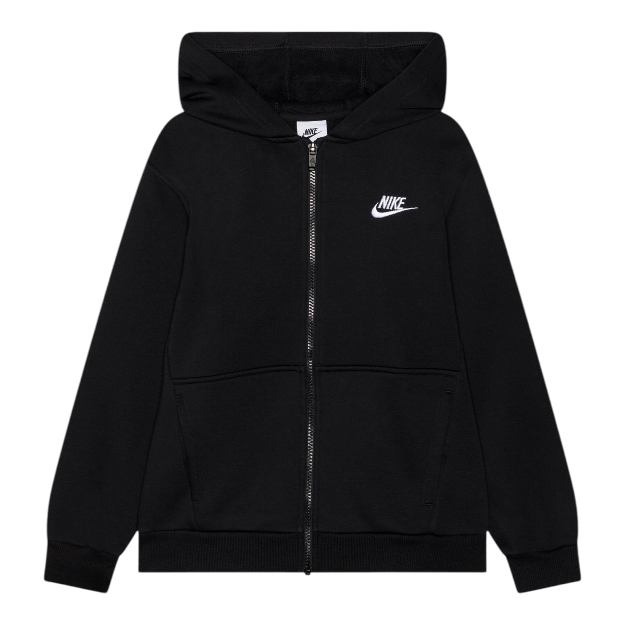 Nike Felpa con Zip E Cappuccio tinta unita Nero per Bambino 86L089 NERO NIKE 