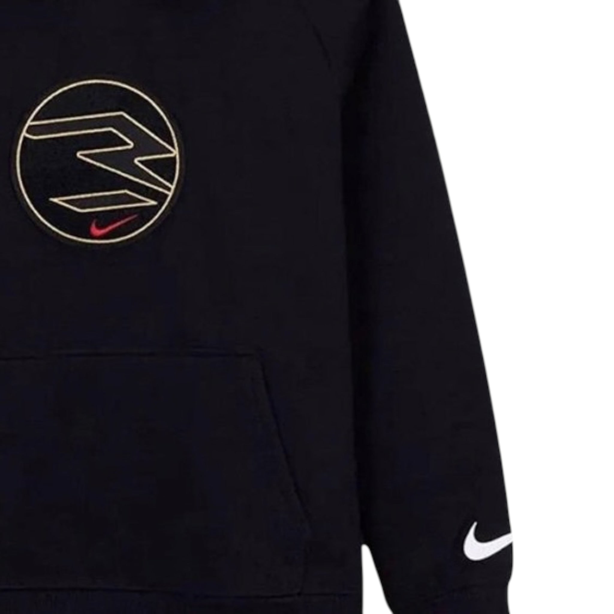 Nike Felpa tinta unita con Cappuccio E Stampa Nero per Bambino 9Q1208 NERO NIKE 