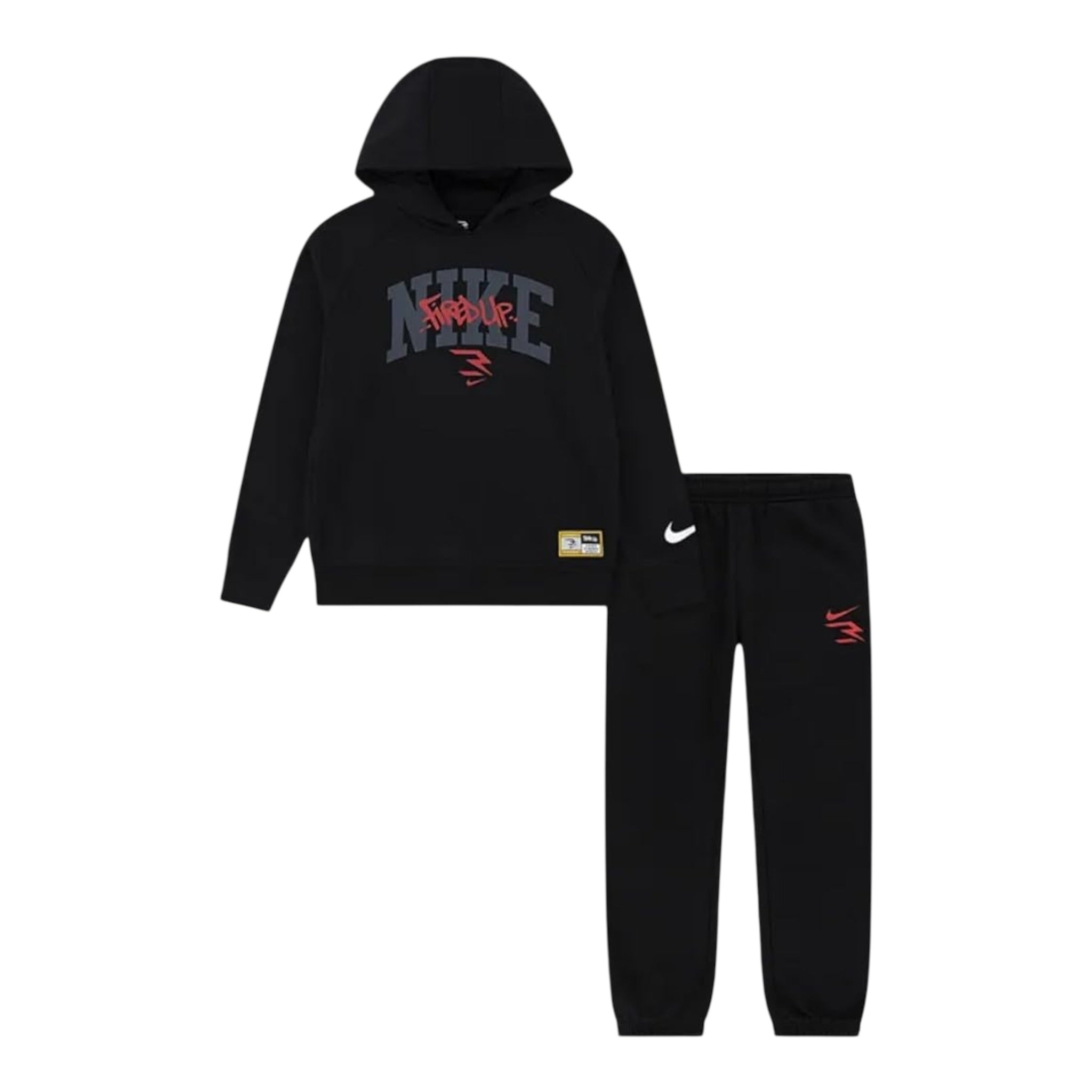Nike Completo 2 Pezzi Felpa-Pantalone Nero per Bambino 9Q1211 NERO NIKE 