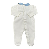 Ninnaoh Tutina tinta unita con Applicazioni Bianco/Azzurro per Neonata 10PR21965 BIANCO/AZZURRO NINNAOH 