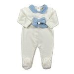 Ninnaoh Tutina tinta unita con Applicazioni Bianco/Azzurro per Neonata 10PR21965 BIANCO/AZZURRO NINNAOH 