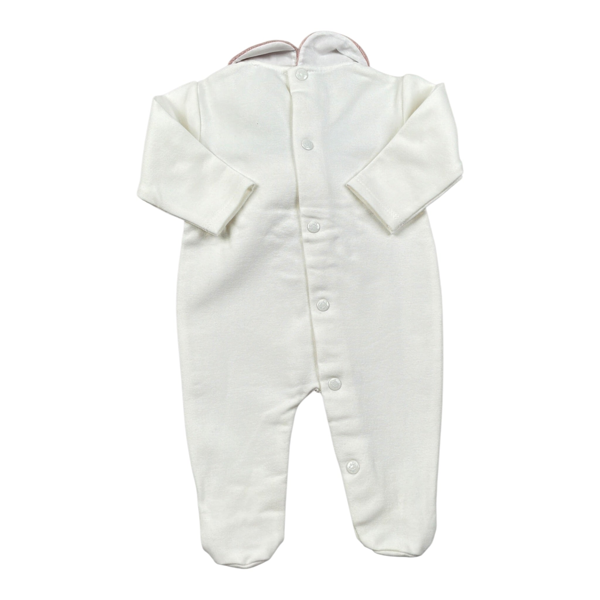 Ninnaoh Tutina tinta unita con Applicazioni Bianco/Rosa per Neonata 10PR21965 BIANCO/ROSA NINNAOH 