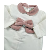 Ninnaoh Tutina tinta unita con Applicazioni Bianco/Rosa per Neonata 10PR21965 BIANCO/ROSA NINNAOH 