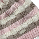Ninnaoh Cappello Tricolore con Fantasia E Pon Pon Rosa per Neonata I25CAF323PEL ROSA NINNAOH 