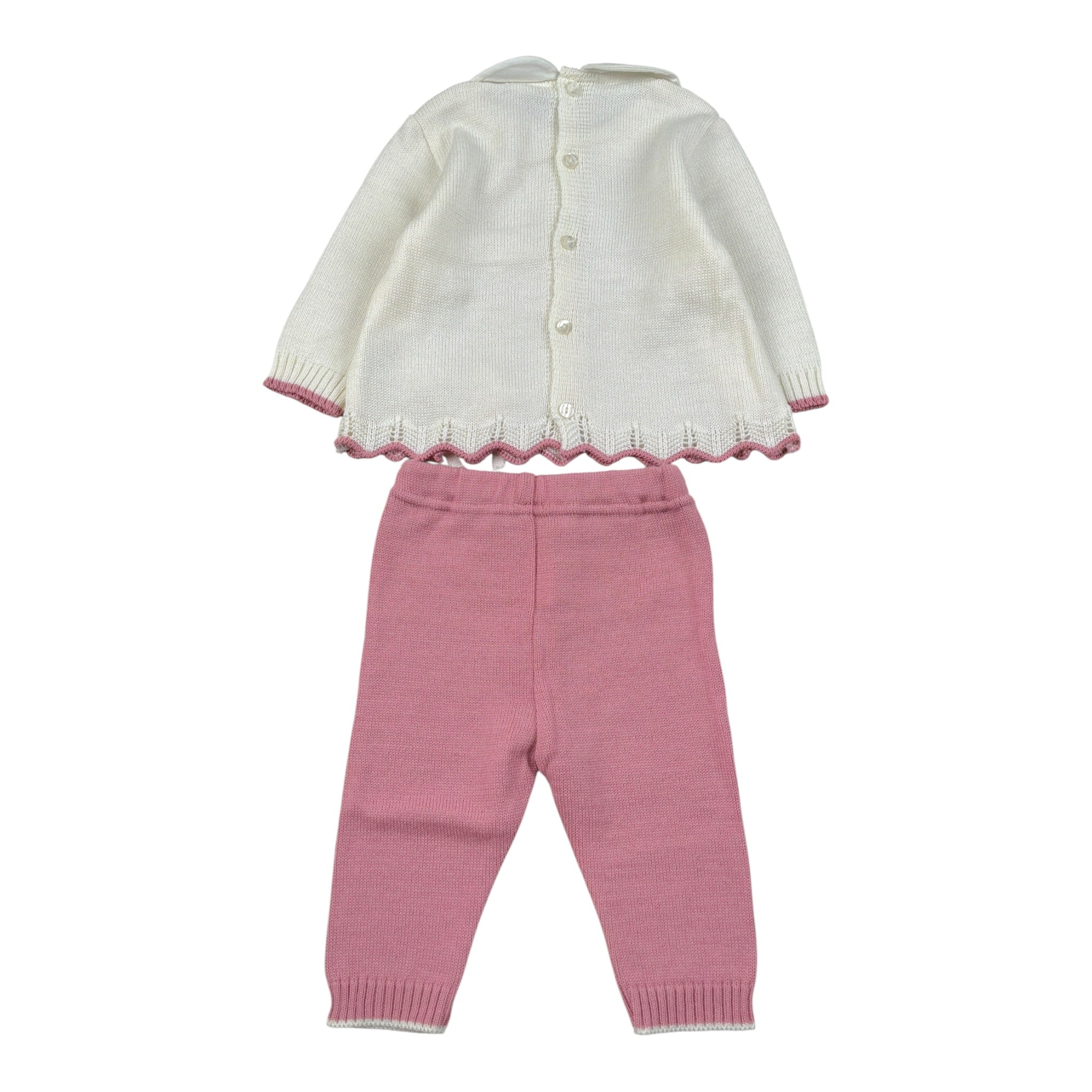 Ninnaoh Completo 2Pz Bicolore Bianco/Rosa per Neonata I25CF307 BIANCO/ROSA NINNAOH 