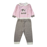 Ninnaoh Completo 2Pz Maglia-Pantalone Bicolore Rosa/Beige per Neonata I25CF322 ROSA/BEIGE NINNAOH 