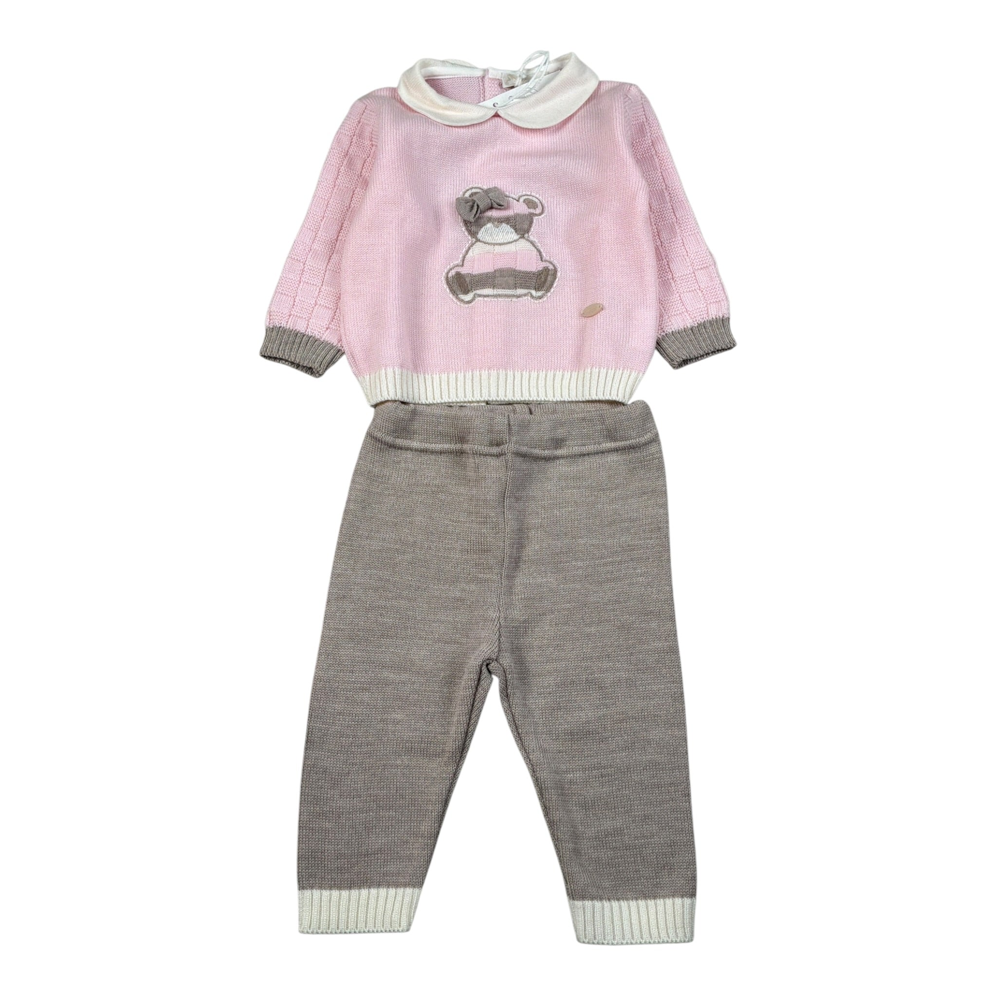 Ninnaoh Completo 2Pz Maglia-Pantalone Bicolore Rosa/Beige per Neonata I25CF322 ROSA/BEIGE NINNAOH 