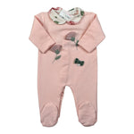 Ninnaoh Tutina tinta unita con Colletto Rosa per Neonata I25T36 ROSA NINNAOH 