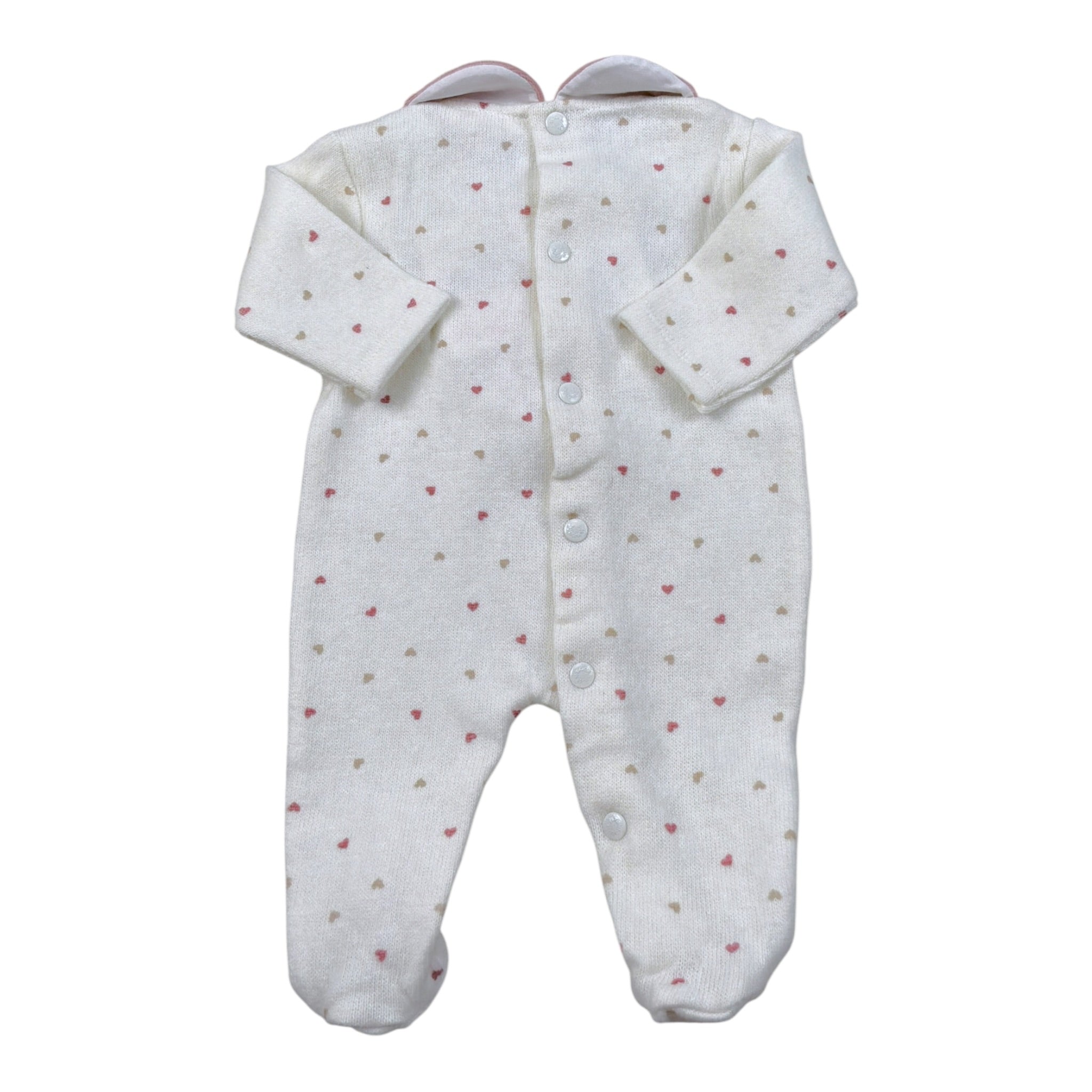 Ninnaoh Tutina tinta unita con Stampa Panna per Neonata I25T47 PANNA NINNAOH 