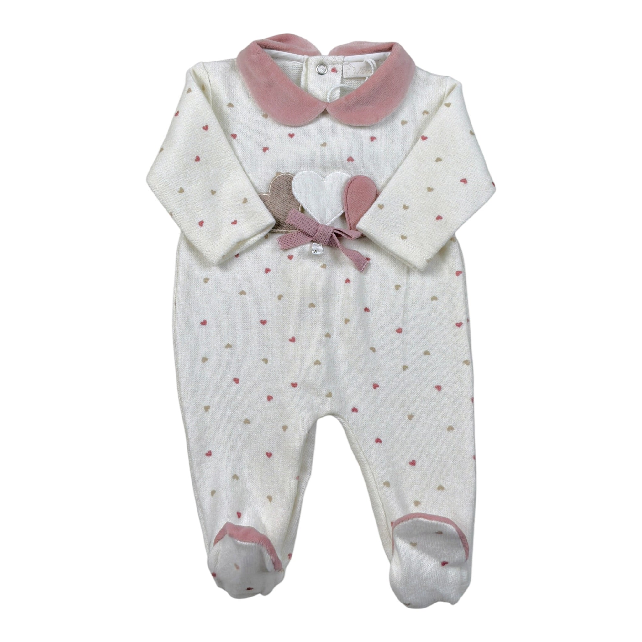 Ninnaoh Tutina tinta unita con Stampa Panna per Neonata I25T47 PANNA NINNAOH 