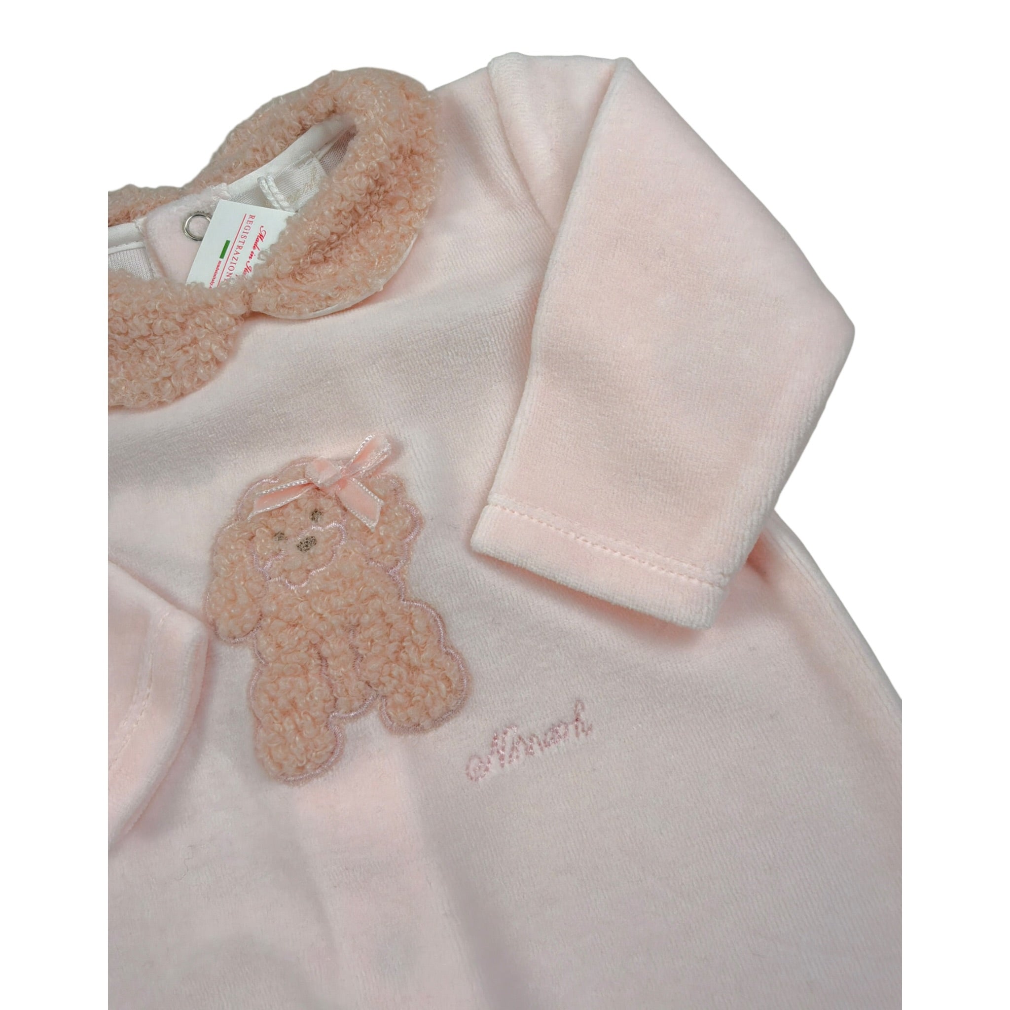 Ninnaoh Tutina tinta unita con Pelliccia Rosa per Neonata I25T8 ROSA NINNAOH 