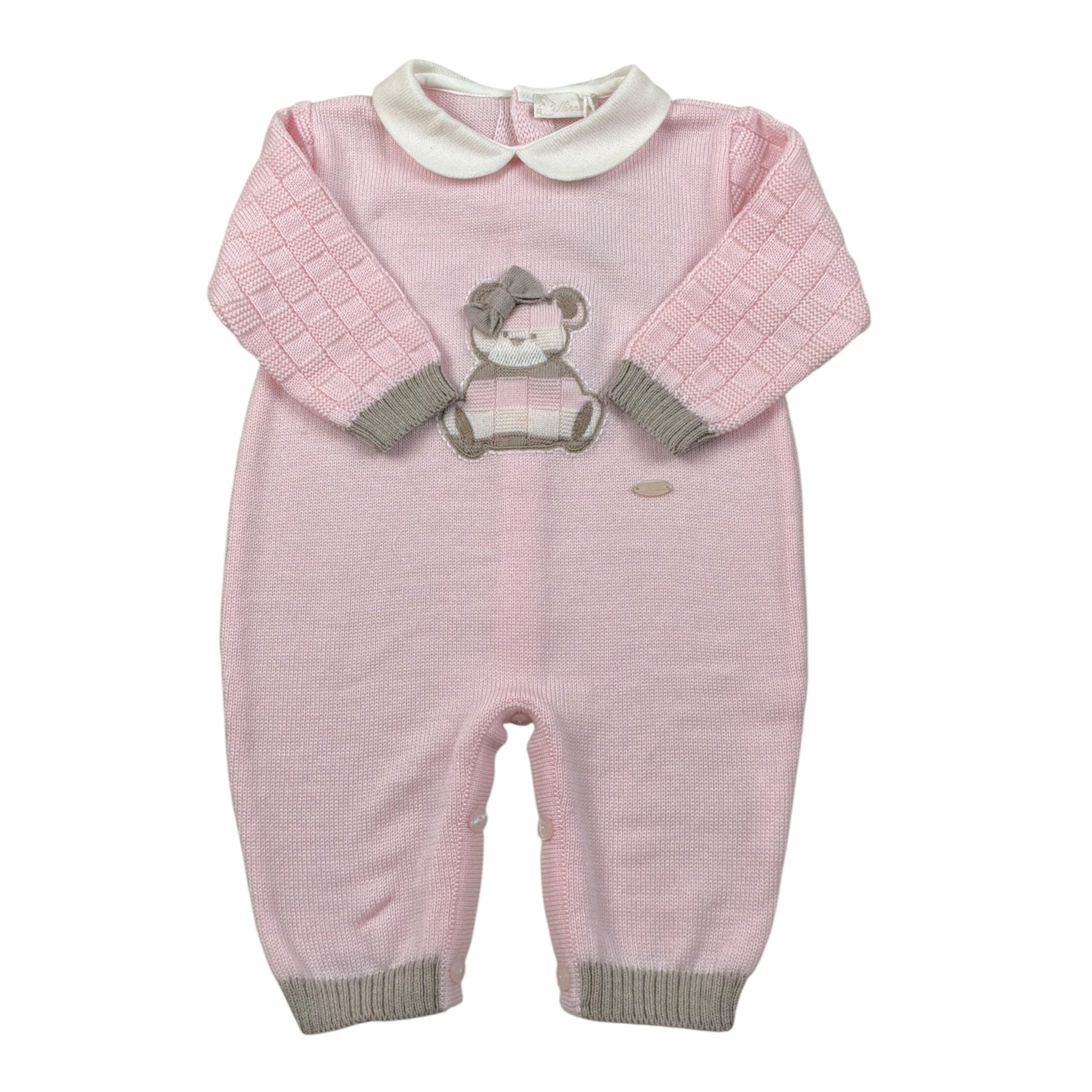 Ninnaoh Tutina tinta unita In Filo con Stampa Rosa per Neonata I25TF3211 ROSA NINNAOH 