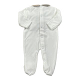 Ninnaoh Tutina tinta unita con Applicazioni In Velluto Bianco/Beige per Neonata PR219662 BIANCO/BEIGE NINNAOH 