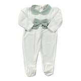 Ninnaoh Tutina tinta unita con Applicazioni In Velluto Bianco/Verde per Neonata PR219662 BIANCO/VERDE NINNAOH 