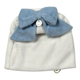 Ninnaoh Cappello tinta unita con Fiocco Bianco/Azzurro per Neonata PR219758 BIANCO/AZZURRO NINNAOH 