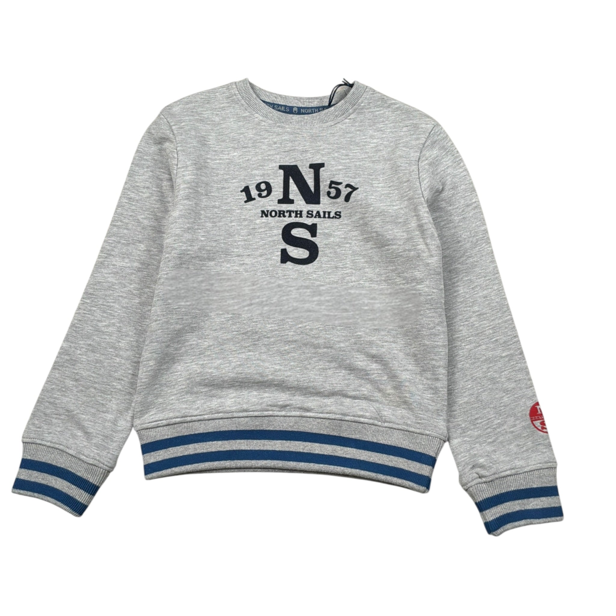 North Sails Felpa tinta unita Girocollo con Stampa Grigio per Bambino NBA26002FE GRIGIO NORTH SAILS 