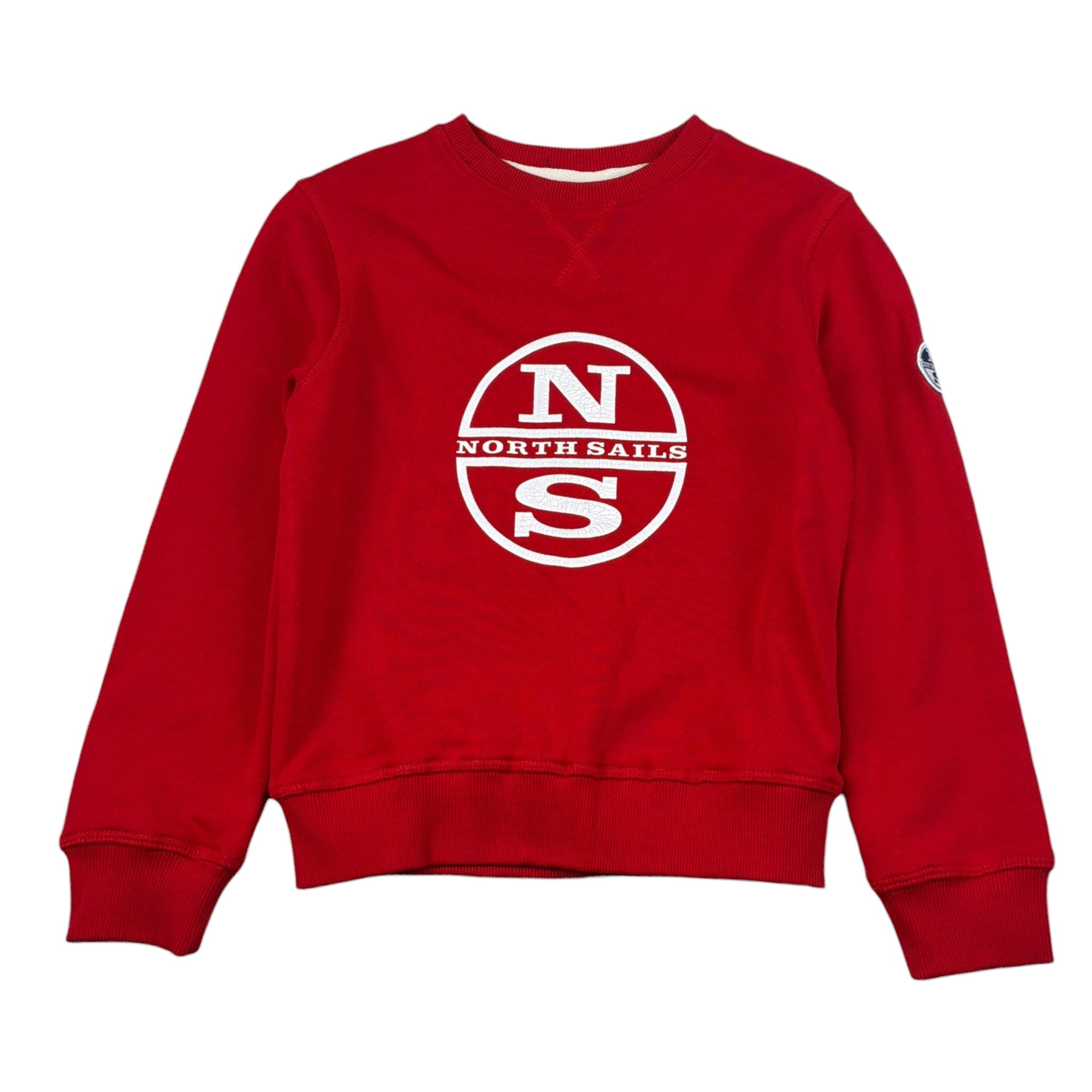 North Sails Felpa Girocollo tinta unita con Stampa Rosso per Bambino NBA26003FE ROSSO NORTH SAILS 