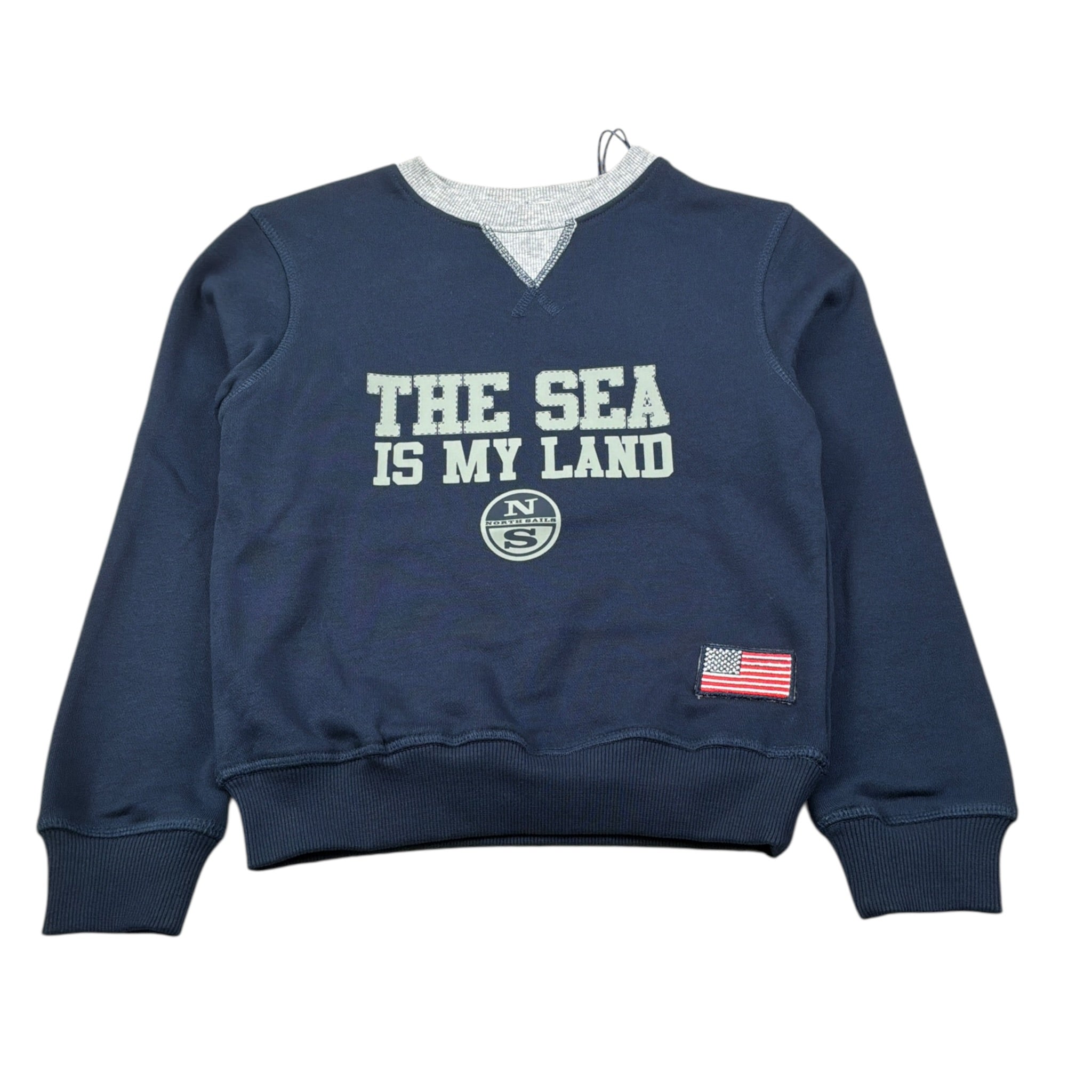 North Sails Felpa Chiusa Girocollo tinta unita con Logo Blu per Bambino NBA26011FE BLU NORTH SAILS 
