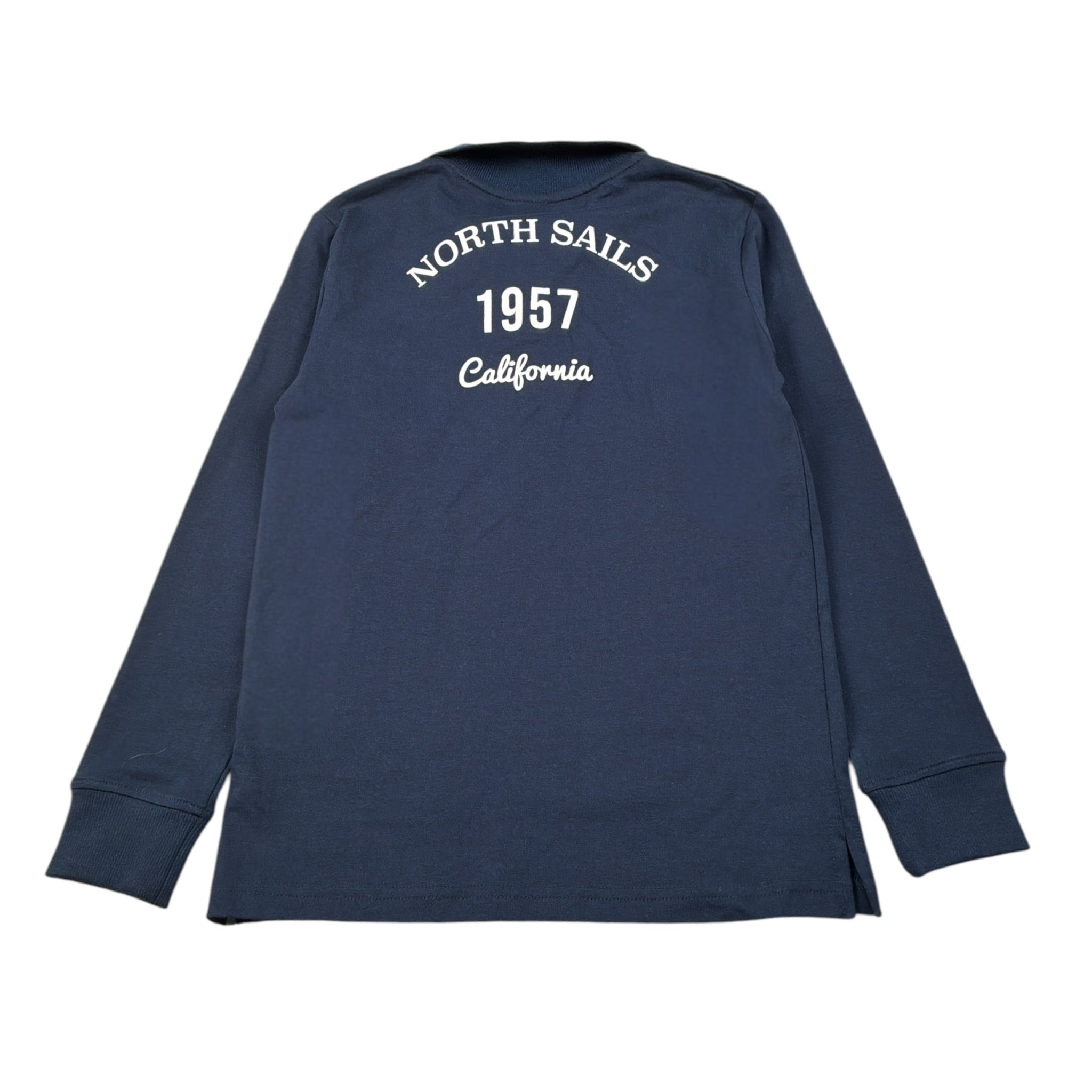 North Sails Polo Manica Lunga tinta unita con Logo Blu per Bambino NBA26012PO BLU NORTH SAILS 