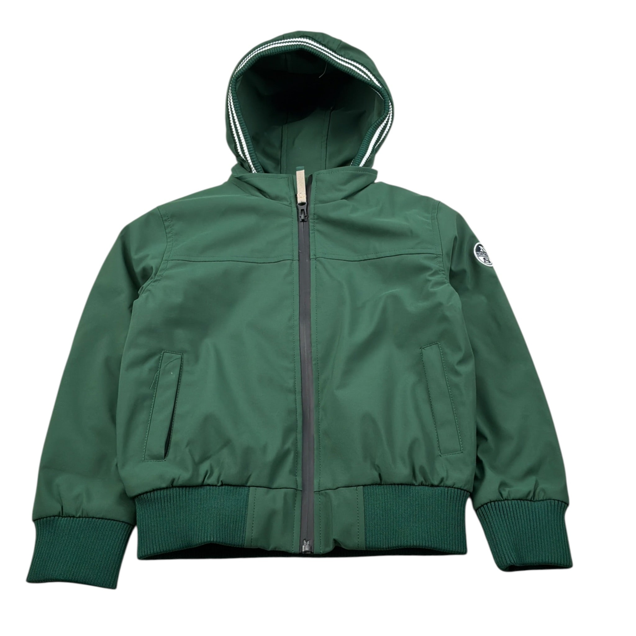 North Sails Giubbino tinta unita con Cappuccio Verde per Bambino NBA26017GB VERDE NORTH SAILS 