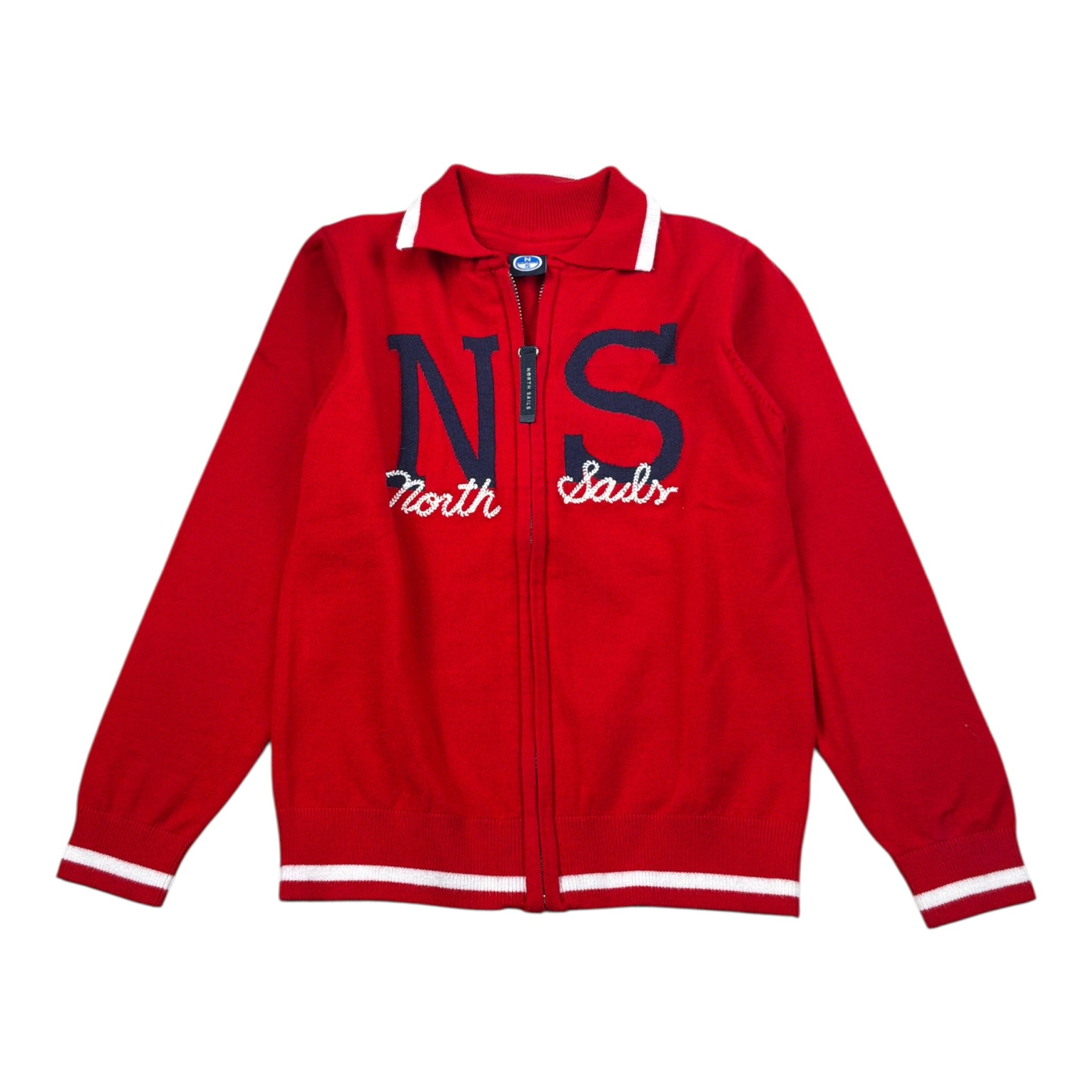 North Sails Maglia tinta unita con Zip E Stampa Rosso per Bambino NBA26022CD ROSSO NORTH SAILS 
