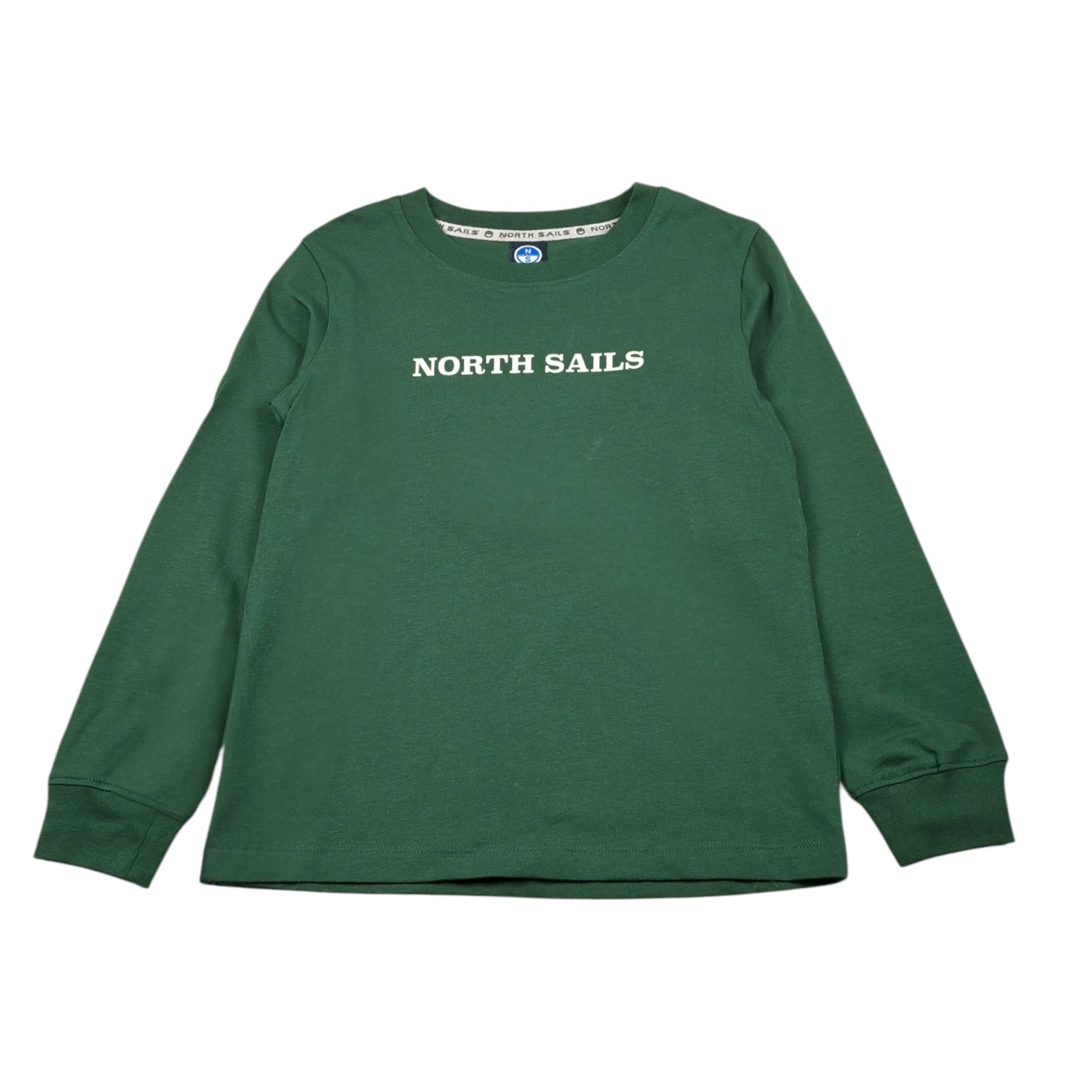North Sails Shirt Girocollo tinta unita con Logo Verde per Bambino NBA26025TS VERDE NORTH SAILS 