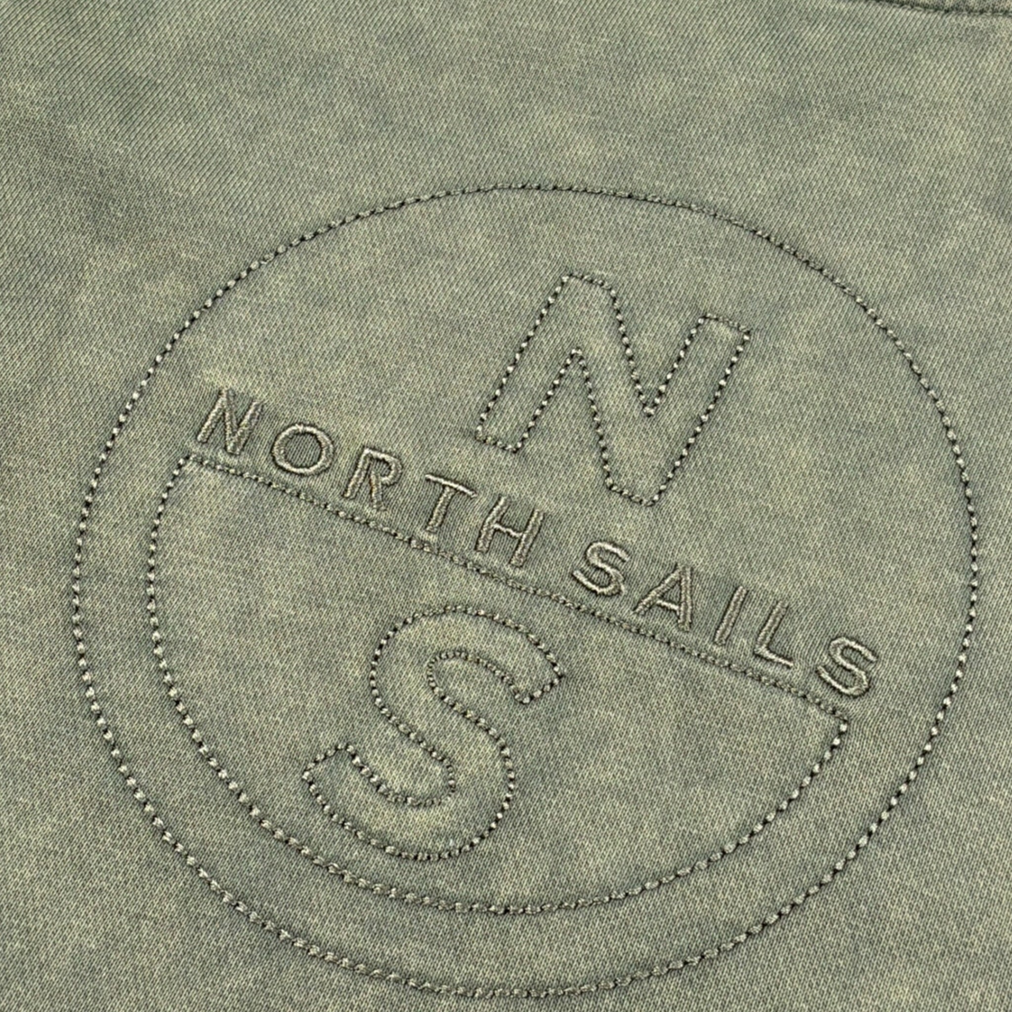 North Sails Felpa Girocollo tinta unita con Stampa Verde per Bambino NBA26032FE VERDE NORTH SAILS 