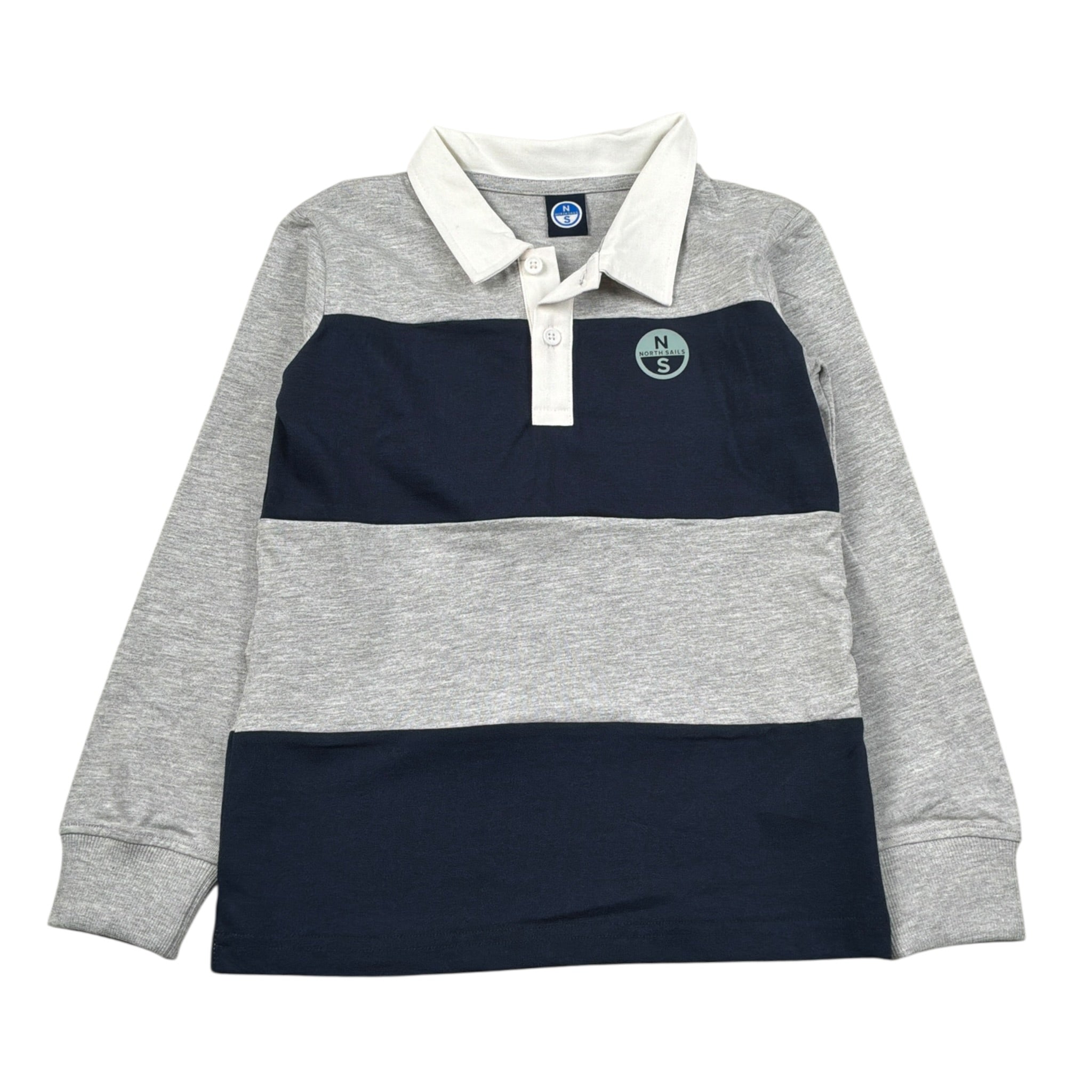 North Sails Polo Bicolore con Fantasia Grigio/Blu per Bambino NBA26041RO GRIGIO/BLU NORTH SAILS 