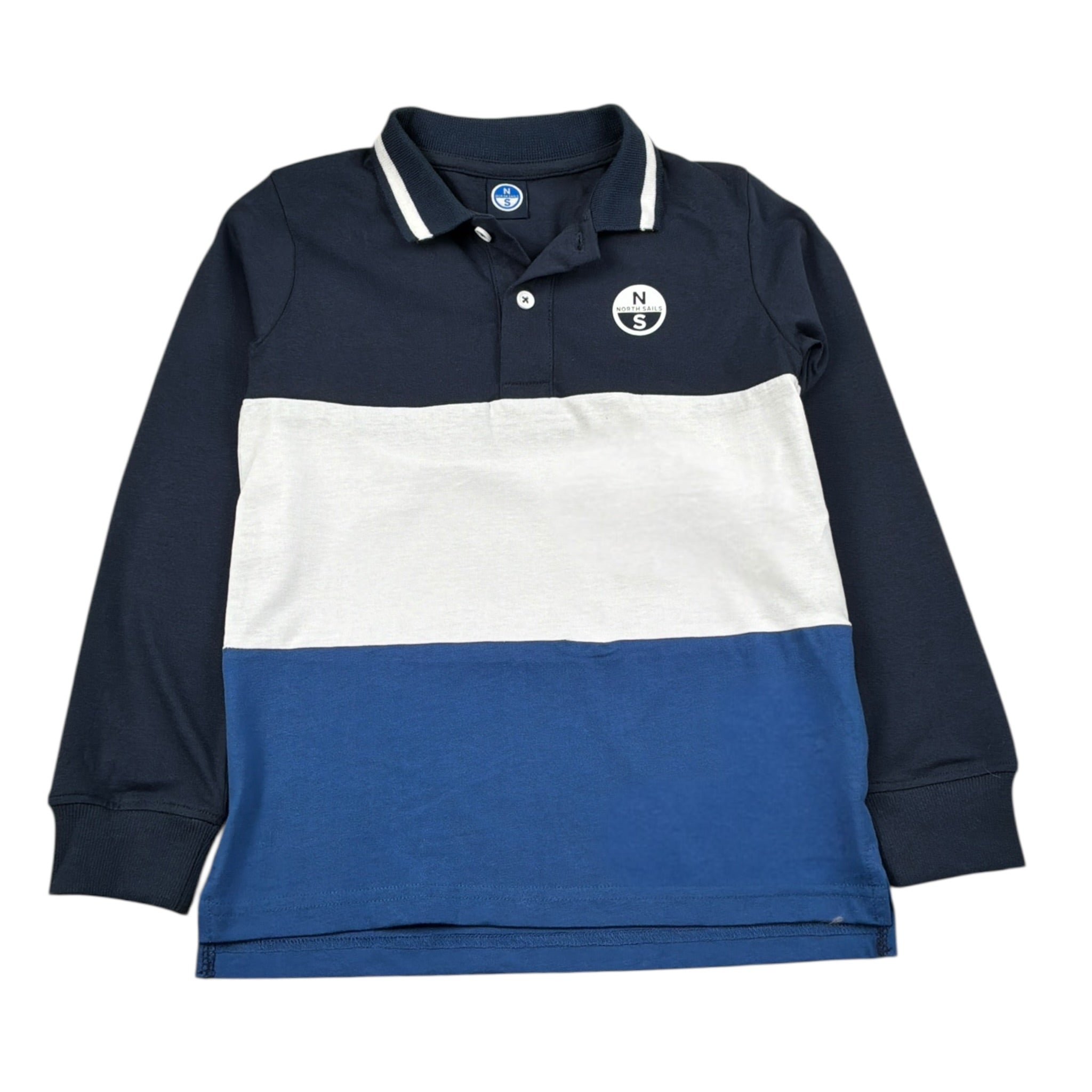 North Sails Polo Bicolore con Fantasia Blu per Bambino NBA26047PO BLU NORTH SAILS 