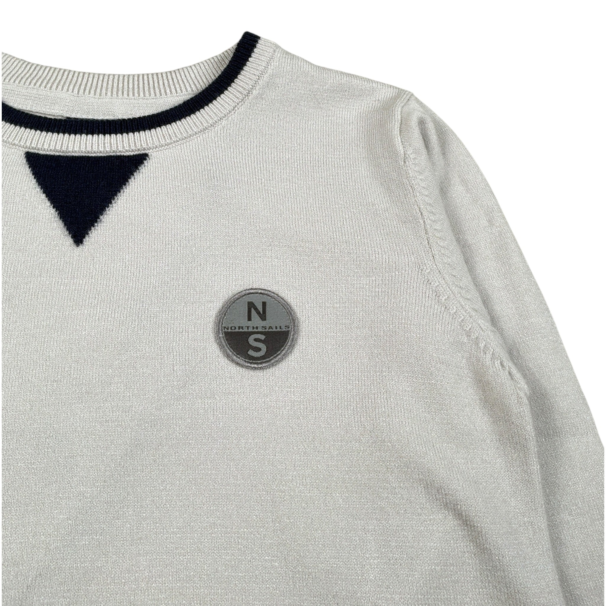 North Sails Maglia Girocollo tinta unita con Logo Grigio per Bambino NBA26048MA GRIGIO NORTH SAILS 