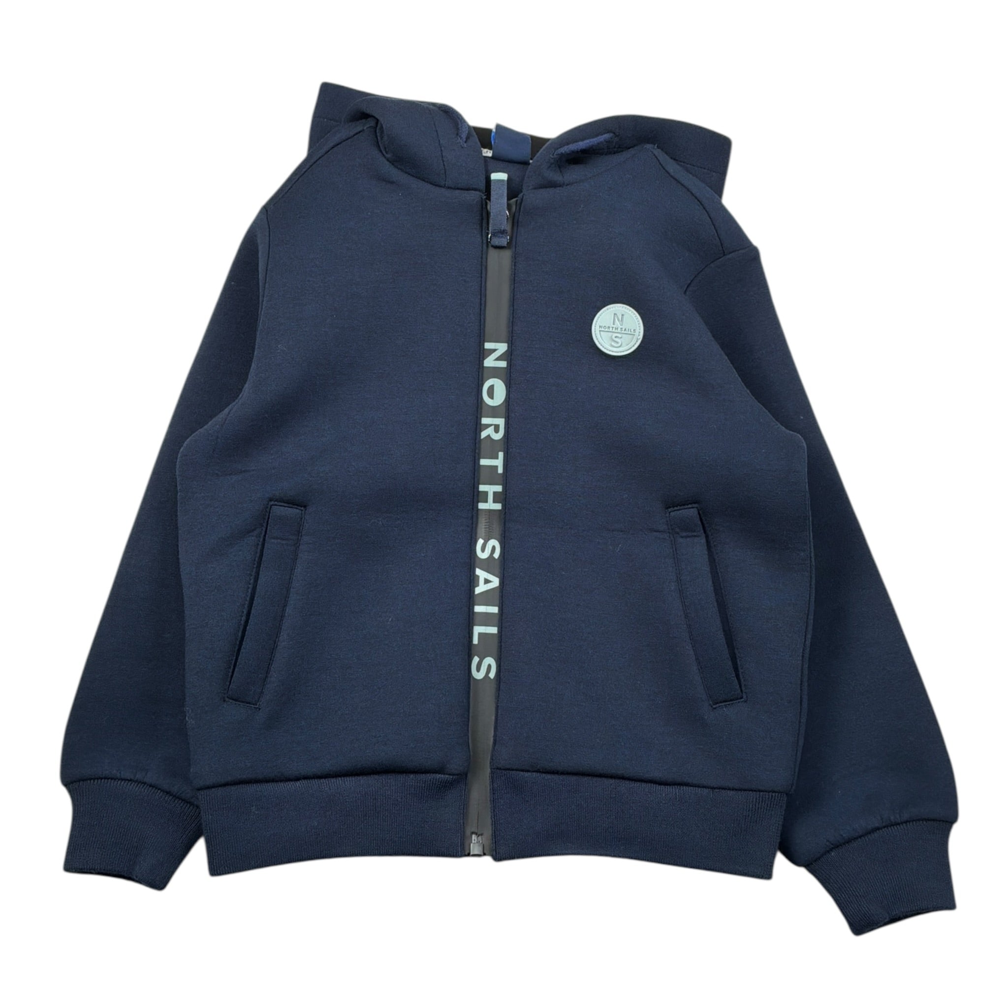 North Sails Felpa tinta unita con Zip E Cappuccio Blu per Bambino NBA26049FE BLU NORTH SAILS 