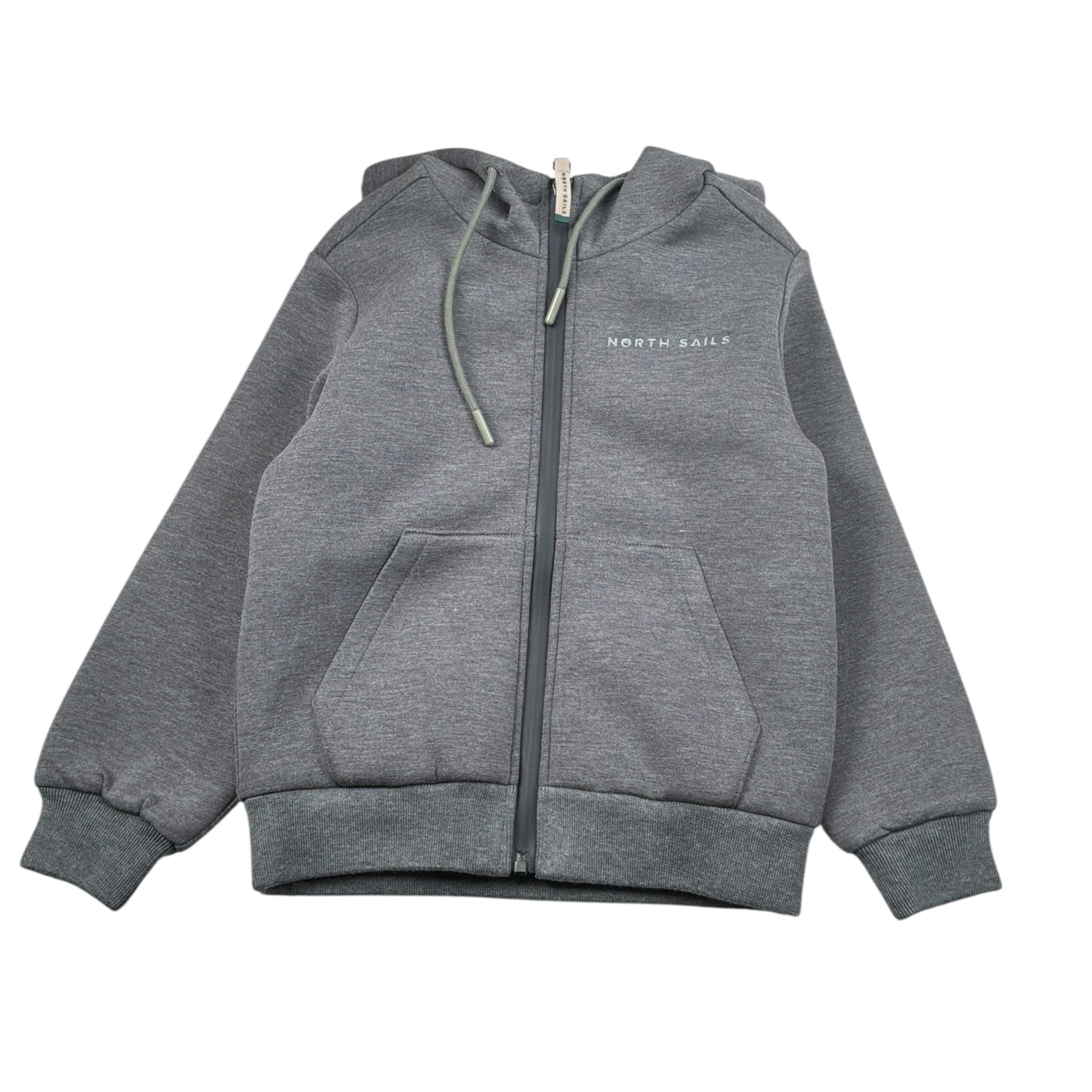 North Sails Felpa tinta unita con Zip E Logo Grigio per Bambino NBA26057FE GRIGIO NORTH SAILS 