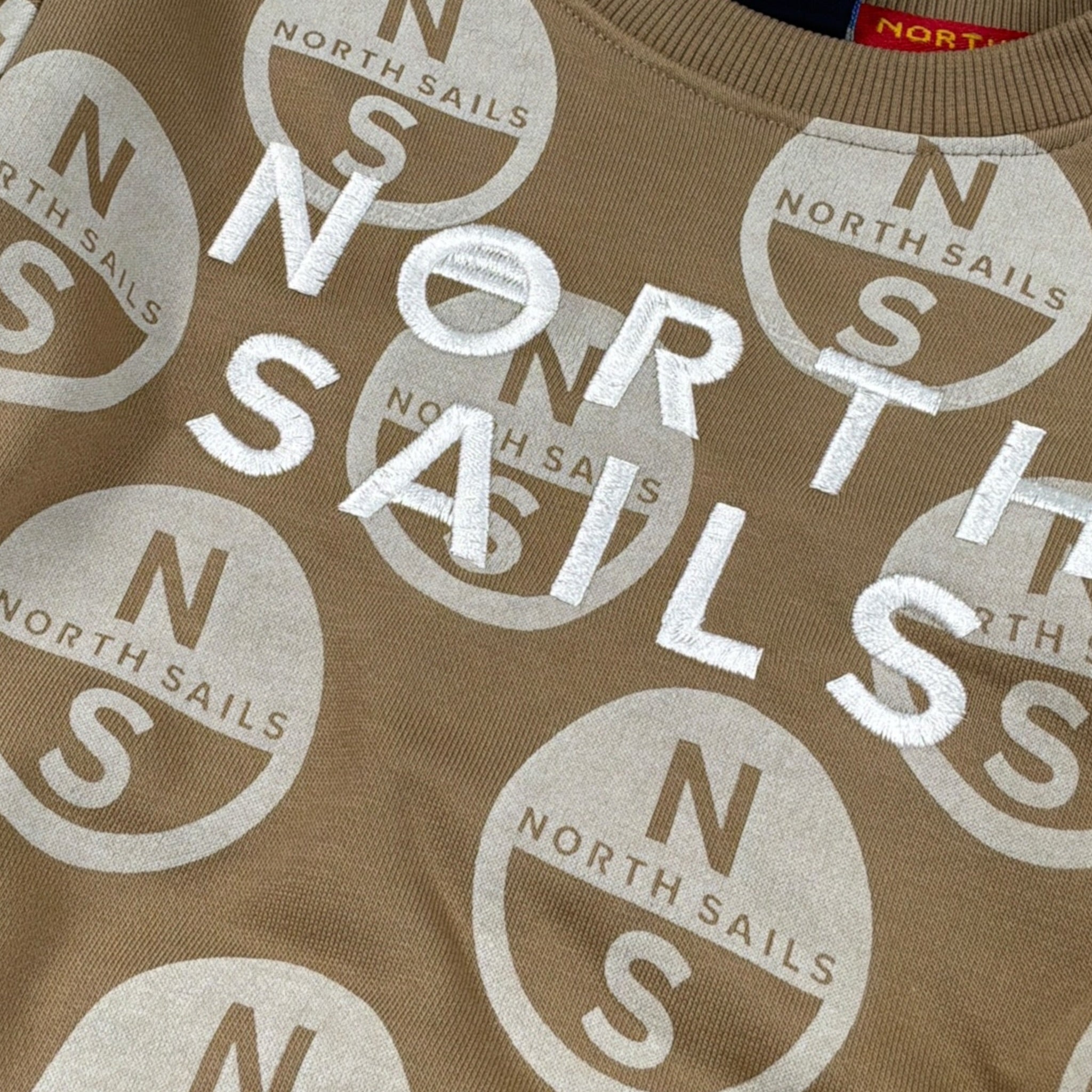 North Sails Felpa tinta unita Girocollo Logata Beige per Bambino NBA26070FE BEIGE NORTH SAILS 