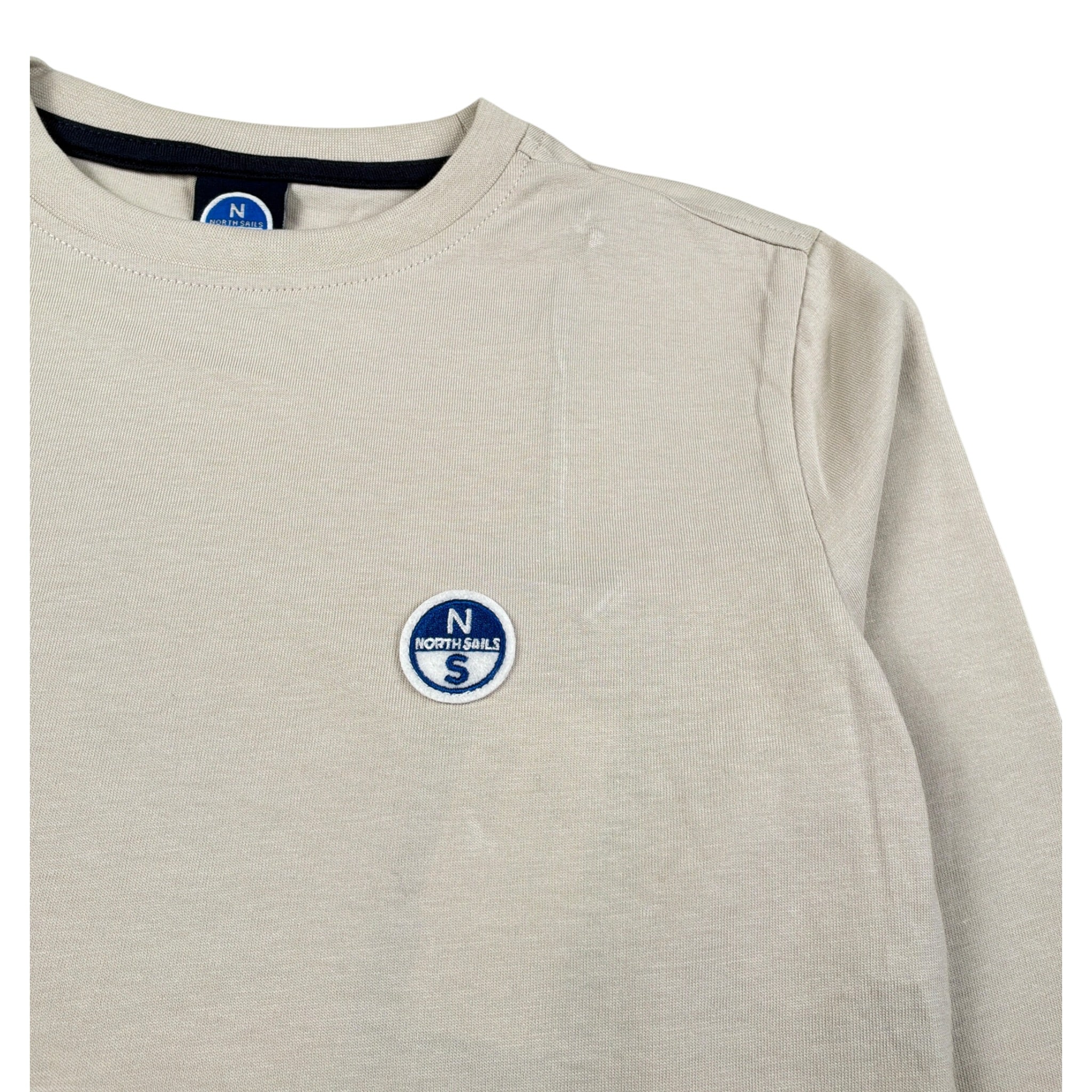 North Sails Shirt Girocollo tinta unita con Logo Beige per Bambino NBA26089TS BEIGE NORTH SAILS 