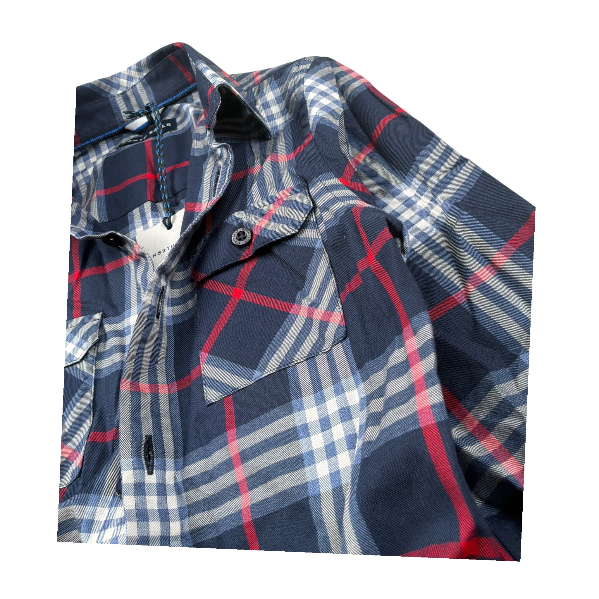 North Sails Camicia tinta unita con Stampa A Quadri Blu per Bambino NBA26092CA BLU NORTH SAILS 