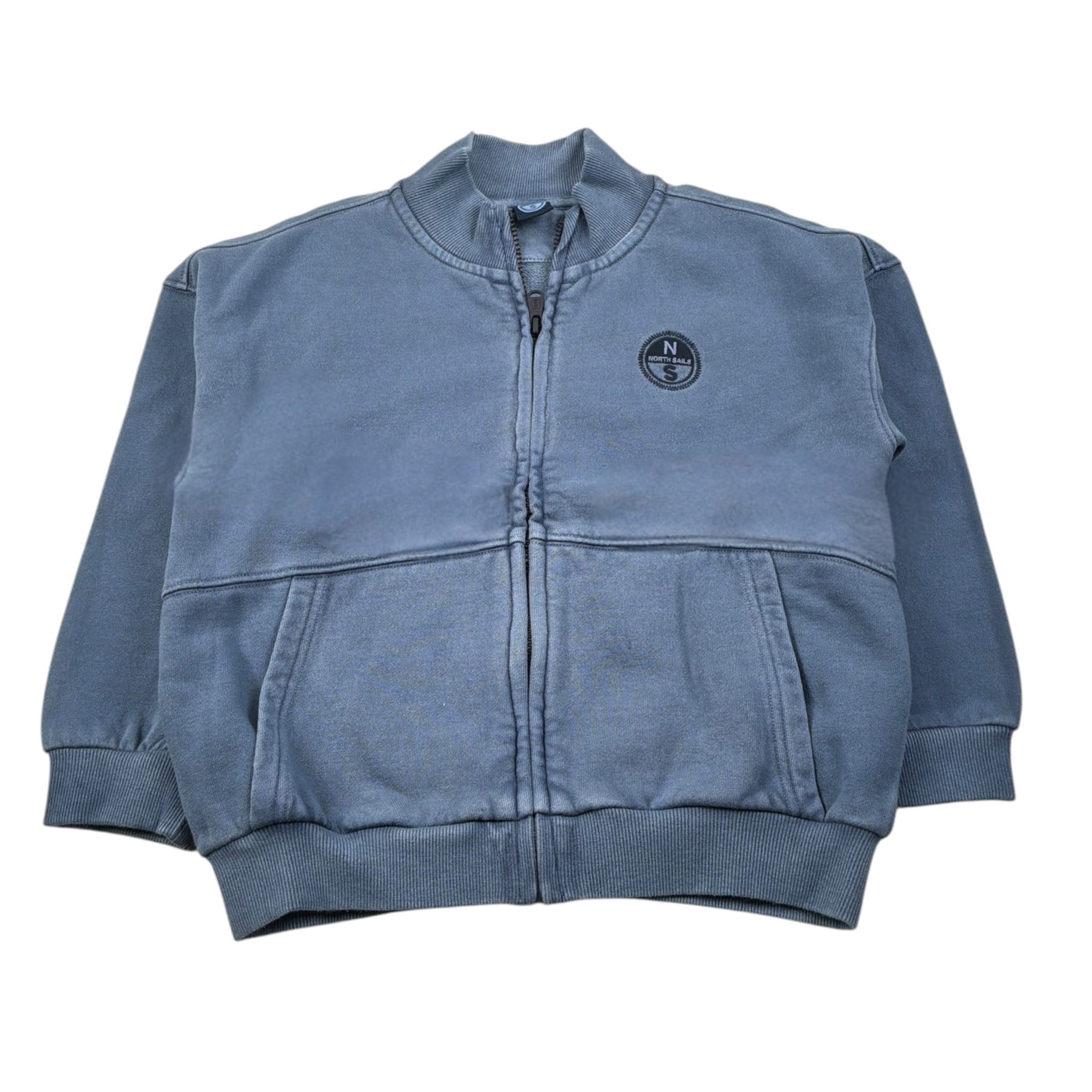 North Sails Felpa con Zip tinta unita con Logo Azzurro per Bambino NBA26108FE AZZURRO NORTH SAILS 